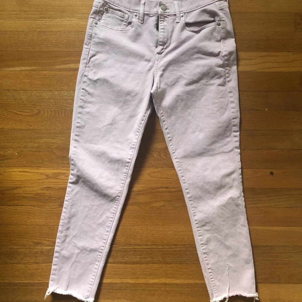 Gap true skinny fringe crop lavender jeans